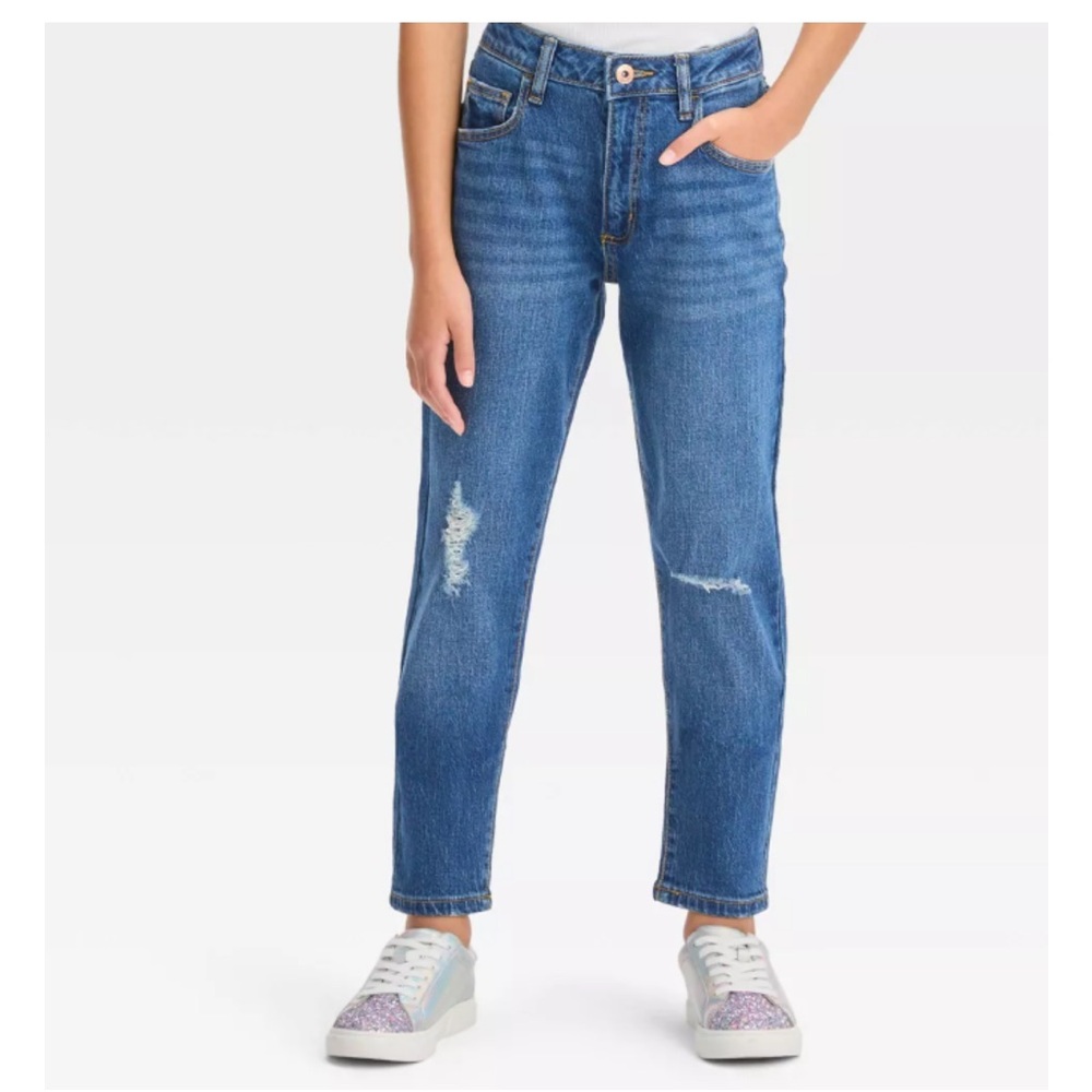 GIRLS’ HIGH-RISE TAPERED CROPPED JEANS – ART SIZE 10
